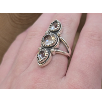 Echt zilveren ring met bergkristal